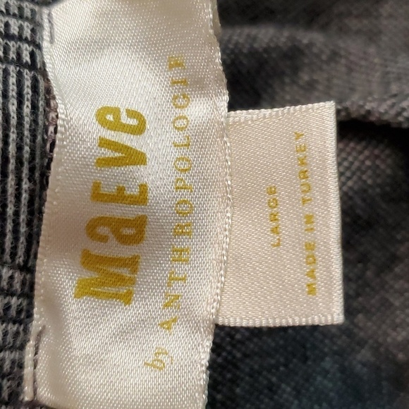 Maeve- Womens Black/White Plaid Tweed Trouser Pants Capri Academia Sz.Large - Picture 6 of 11